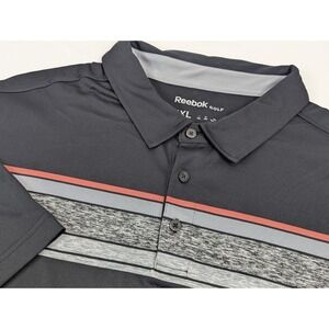 Reebok Performance Golf Polo Shirt‎ Mens 4XL Big Tall Black Red Gray Stripe